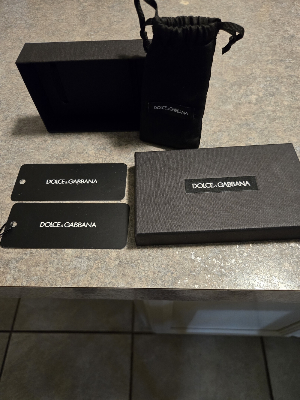 Dolce & Gabbana Black Branded Jewelry Pouch & Tag Set